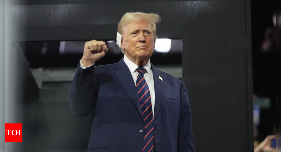 Bullet that missed Trump’s head in assassination attempt, causes 2cm wound on ear: Ex-White House doctor – Times of India