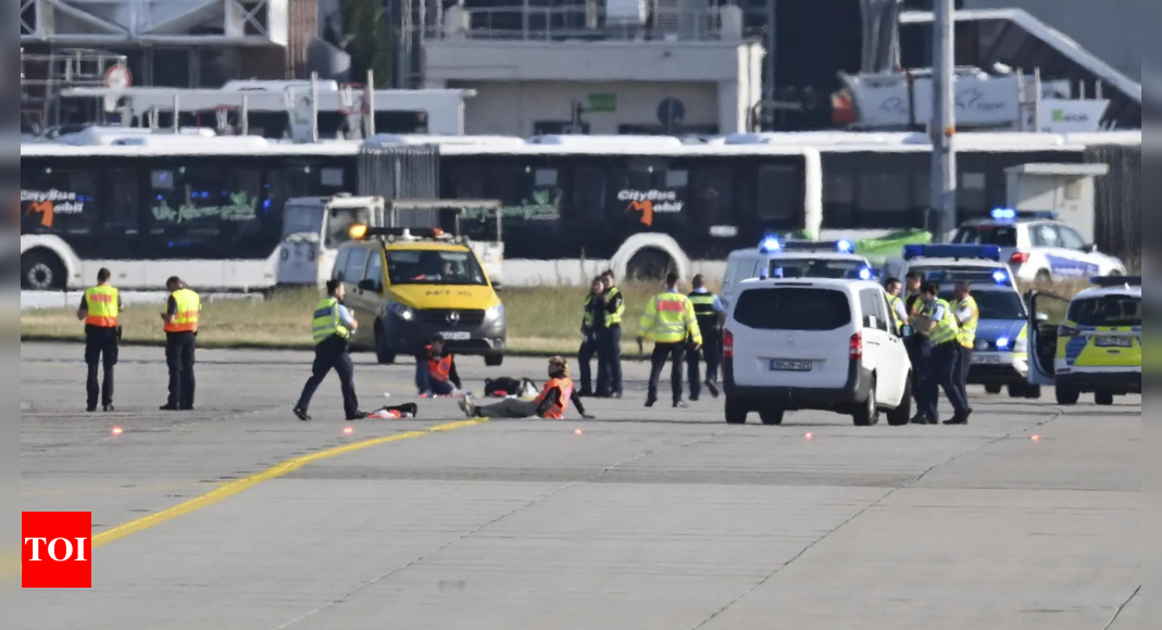 Climate protest at Frankfurt Airport forces a temporary halt to flights – Times of India