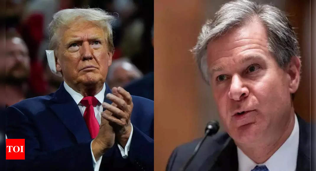 'It was a bullet, not shrapnel': Trump slams FBI director over bullet wound doubts – Times of India