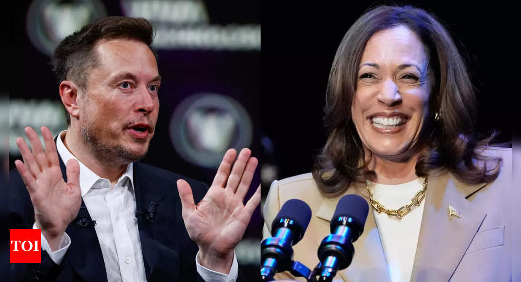 Kamala Harris: Elon Musk labels Kamala Harris 'extinctionist' over 'climate anxiety' comments | World News - Times of India