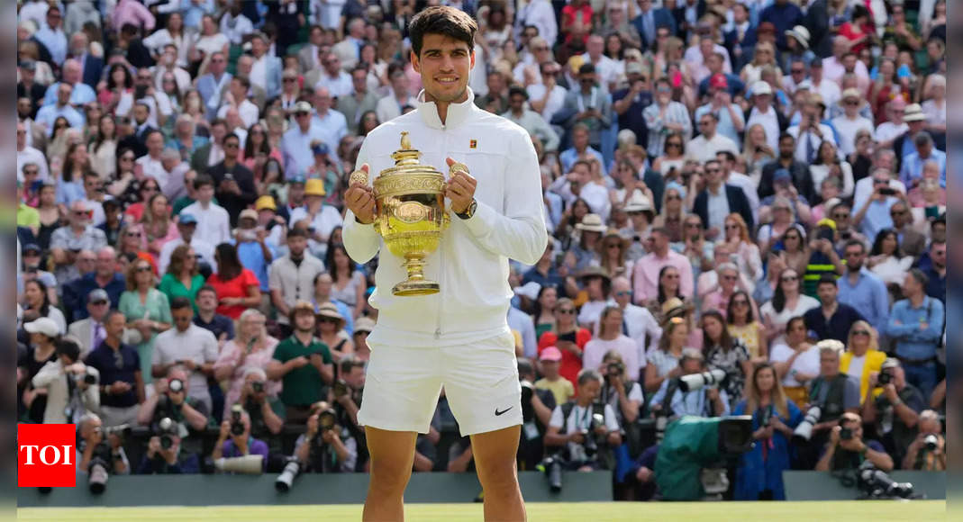 Carlos Alcaraz beats Novak Djokovic to defend Wimbledon title | Tennis News - Times of India