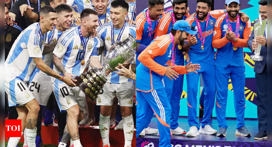 WATCH: Messi, Rohit and now Messi again – The trophy walk version 3.0 | Football News – Times of India