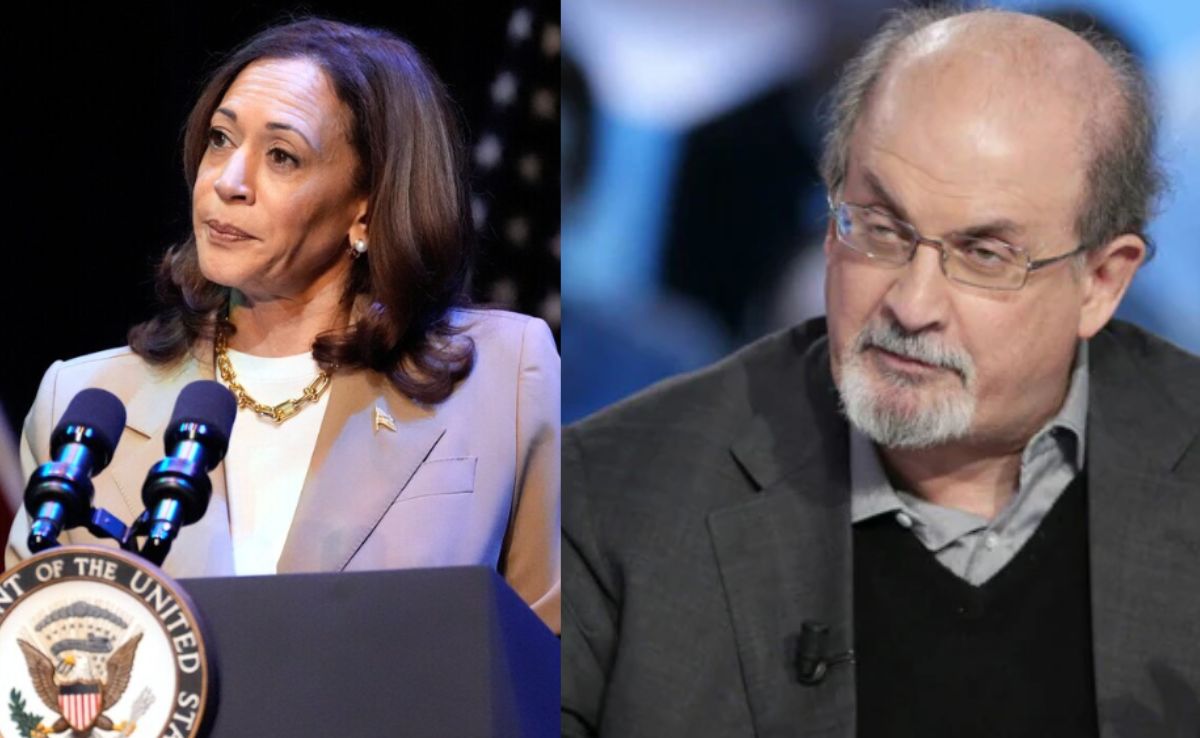 "I'm Right In 1,000% In For Her" :Salman Rushdie Supports Kamala Harris