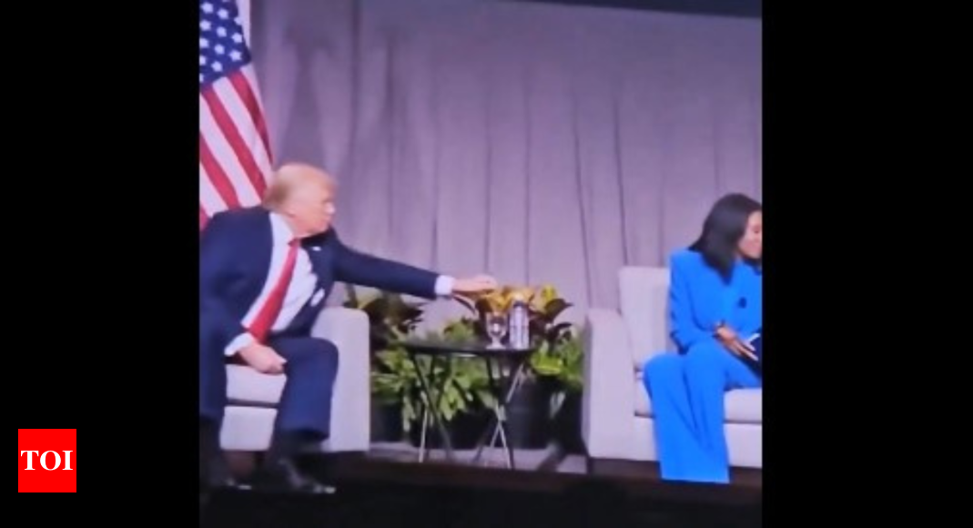 Did Donald Trump 'steal' journalist's water bottle with no intention to drink? Video goes viral – Times of India