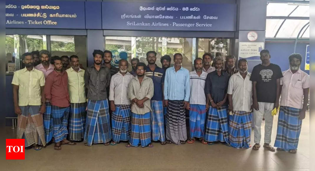 21 Indian fishermen released from Sri Lanka prison return home safely | India News - Times of India