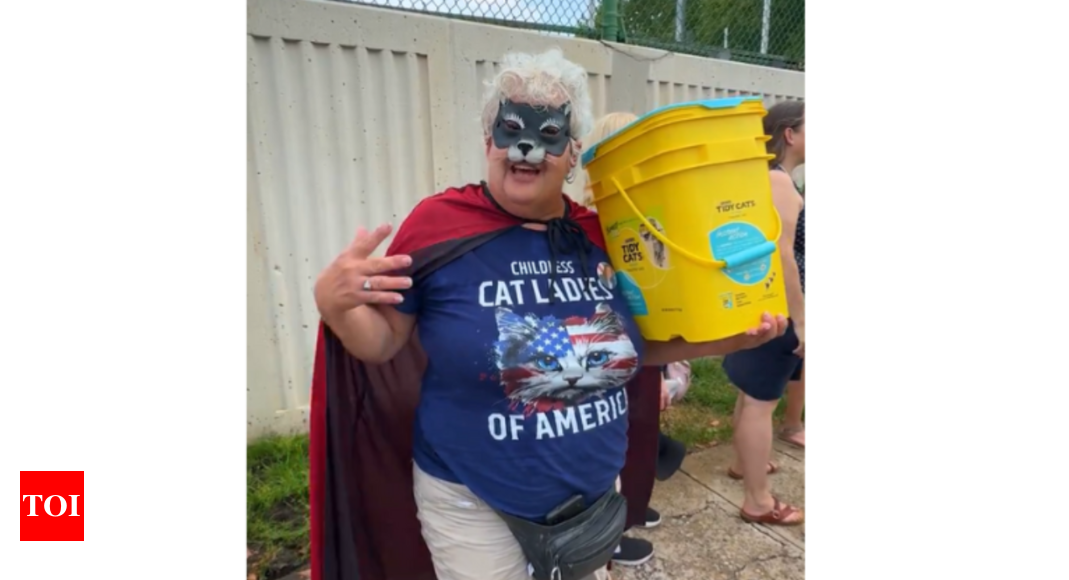 'I’m a childless cat lady': Harris supporter captures attention at Philadelphia rally as costume goes viral - Times of India