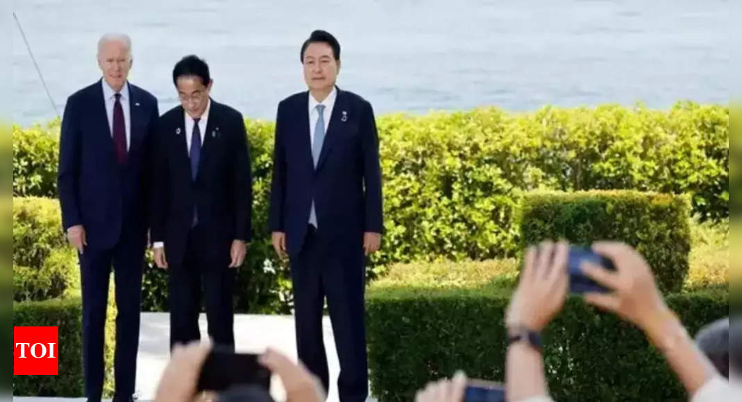 South Korea, Japan, US leaders renew pledge to cooperate on regional challenges – Times of India