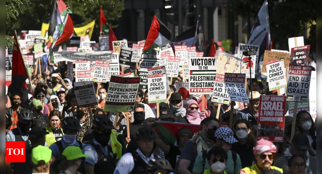 'Genocide Joe' chants ring out as protesters breach Democratic National Convention security in Chicago – Times of India