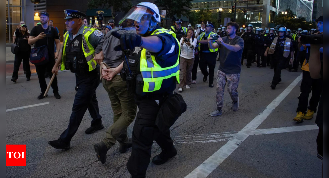 DNC Day 3: Over 1,000 protesters gather in Chicago, police presence strong amid rising clashes – Times of India