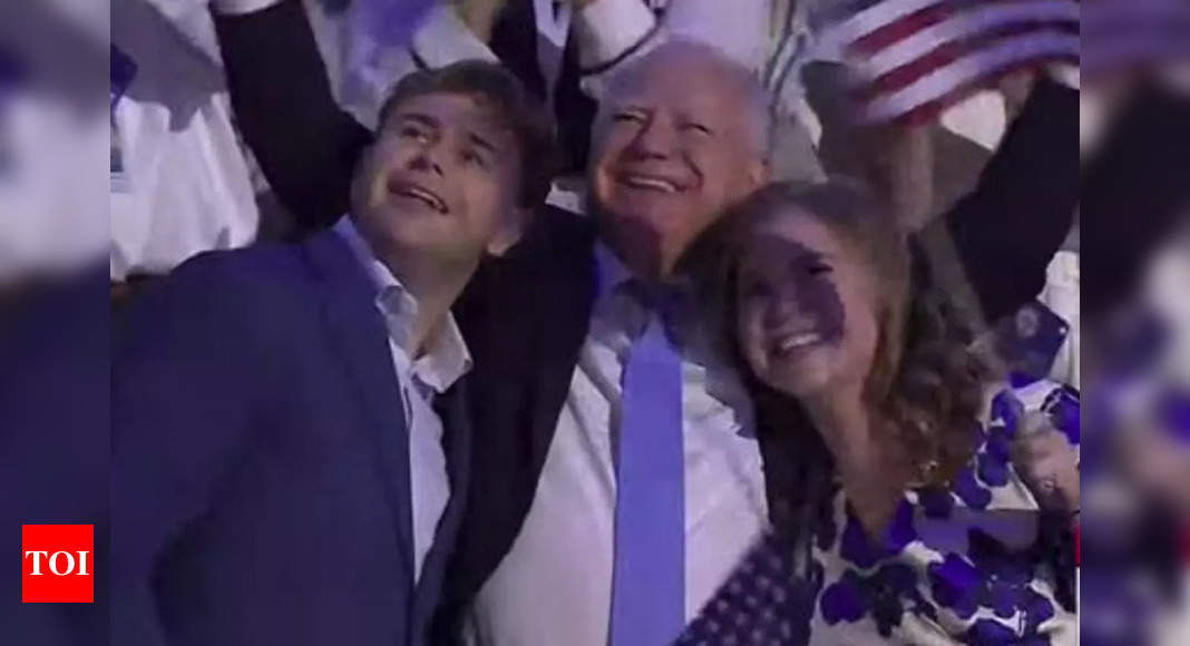 Tim Walz and family dance to Springsteen’s ‘Born In The USA’ at DNC - Times of India