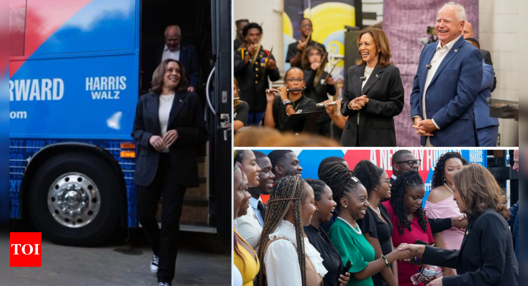 US elections: Harris and Walz's bus tour - VP and running mate visit Georgia in bid to sway GOP strongholds - Times of India