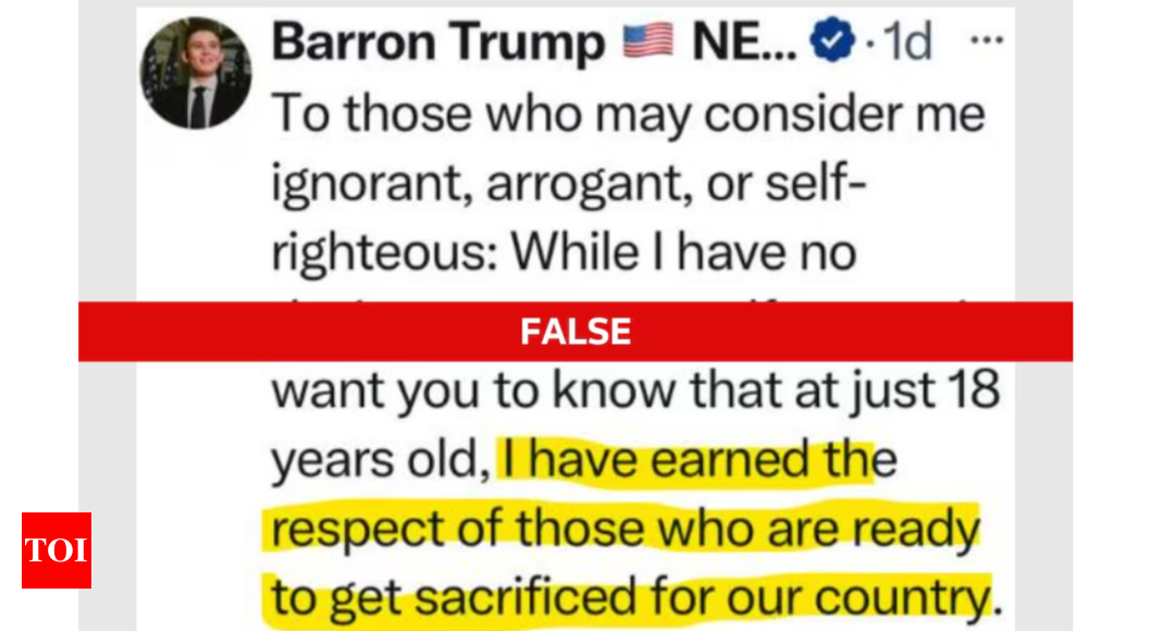 Did Barron Trump say he earned respect of those willing to sacrifice for the country? – Times of India