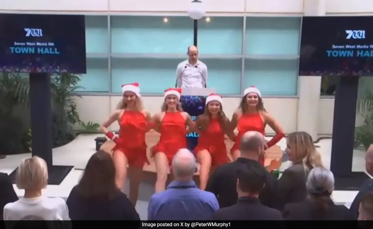 Australian TV Slammed As Pic Of "Sexy Santa" Dancers At Meeting Goes Viral