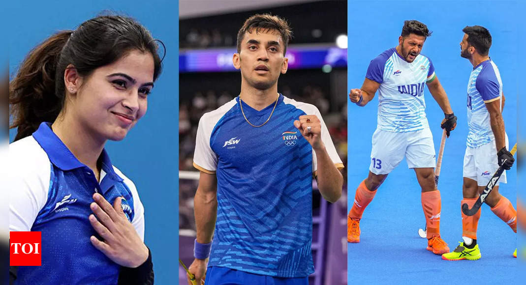 Manu Bhaker on course for a record third medal at Paris Games, Lakshya Sen in semis, Indian men's hockey team breaks Aussie jinx in Olympics | Paris Olympics 2024 News – Times of India