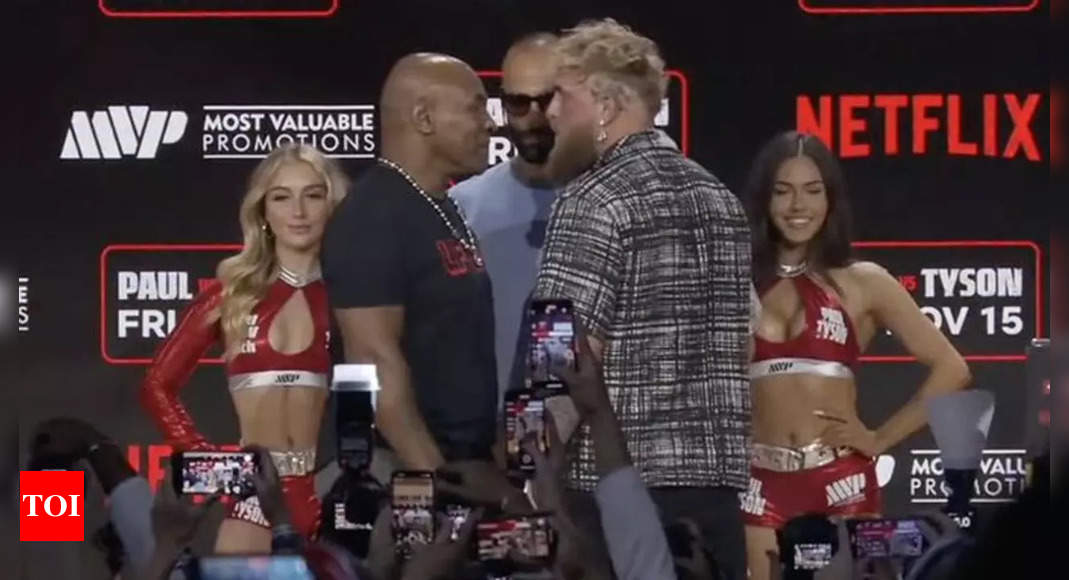 Shoving match at face-off: Mike Tyson says Jake Paul will 'run like a thief' – Watch | Boxing News – Times of India