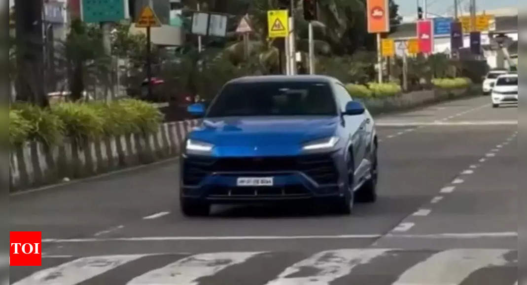 Vroom! Rohit Sharma spotted driving his special '0264 plated' Lamborghini in Mumbai. Watch | Cricket News – Times of India