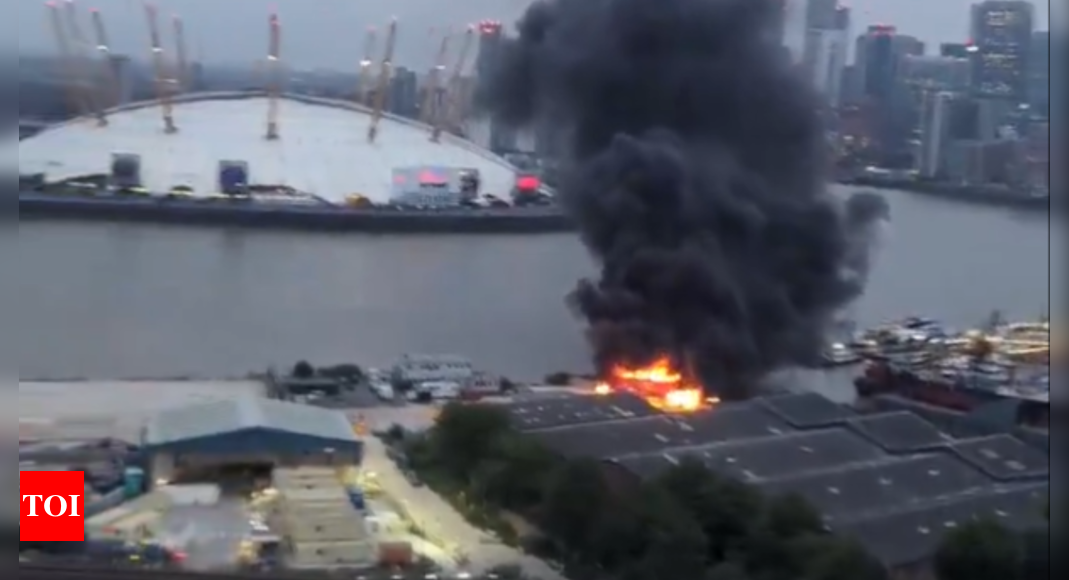 Controlled explosion turns uncontrollable in London as film set catches fire in Silvertown's O2 arena - Times of India