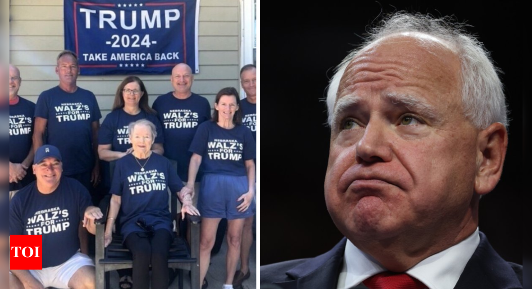 Tim Walz’s distant cousins rock ‘Nebraska Walz’s for Trump’ shirts, stirring family drama - Here’s what is going down - Times of India