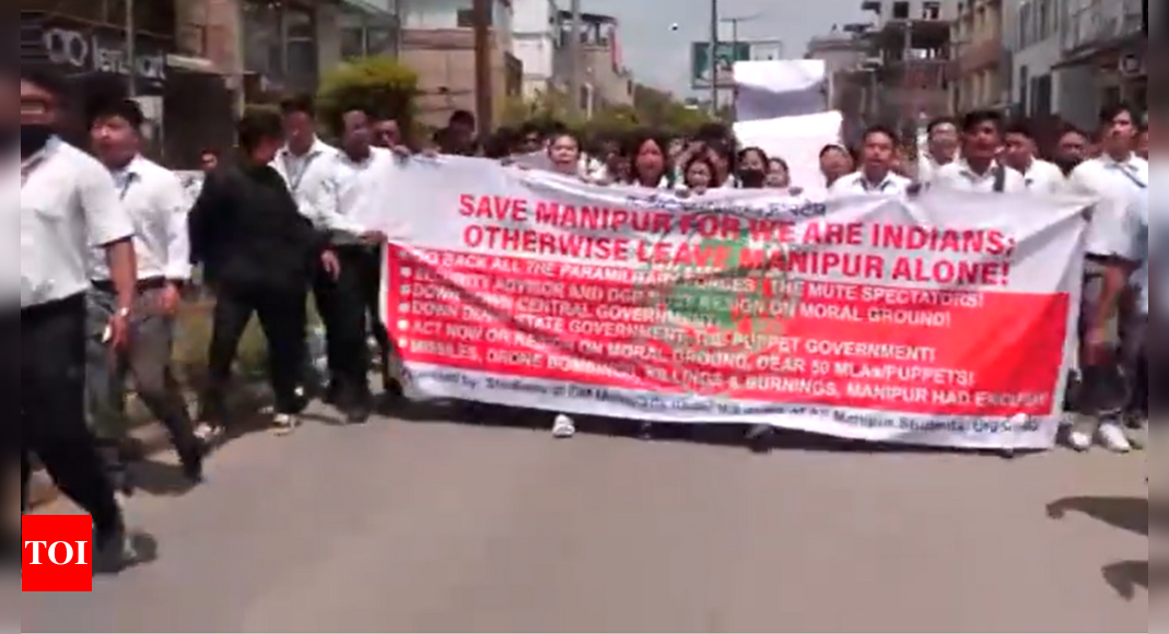 Students protest over violence in Manipur, call for resignation of DGP and security advisor