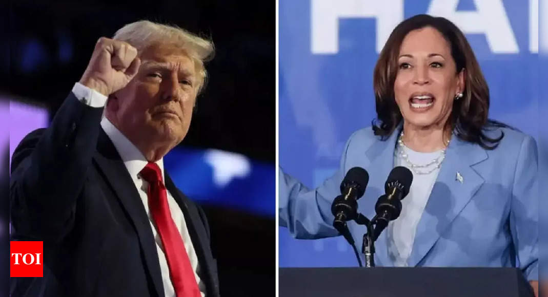 Trump holds razor-thin lead over Harris in latest poll, but battleground states remain key - Times of India