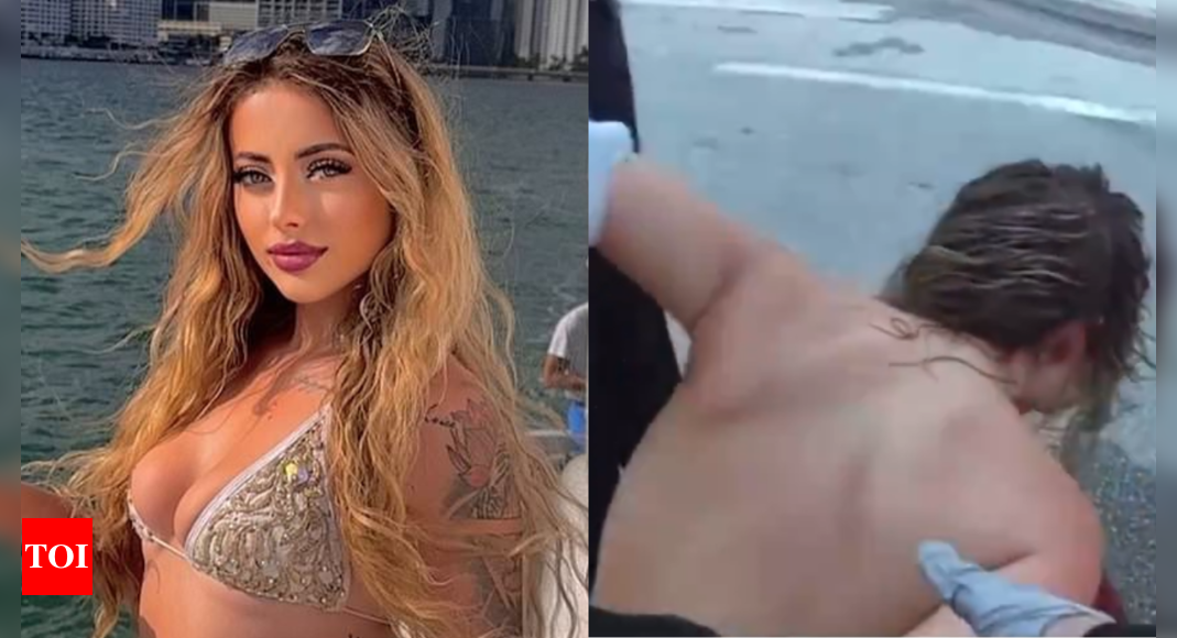 Model Maecee Lathers seen face down, topless and vomiting in Miami after crash that killed 2 – Times of India