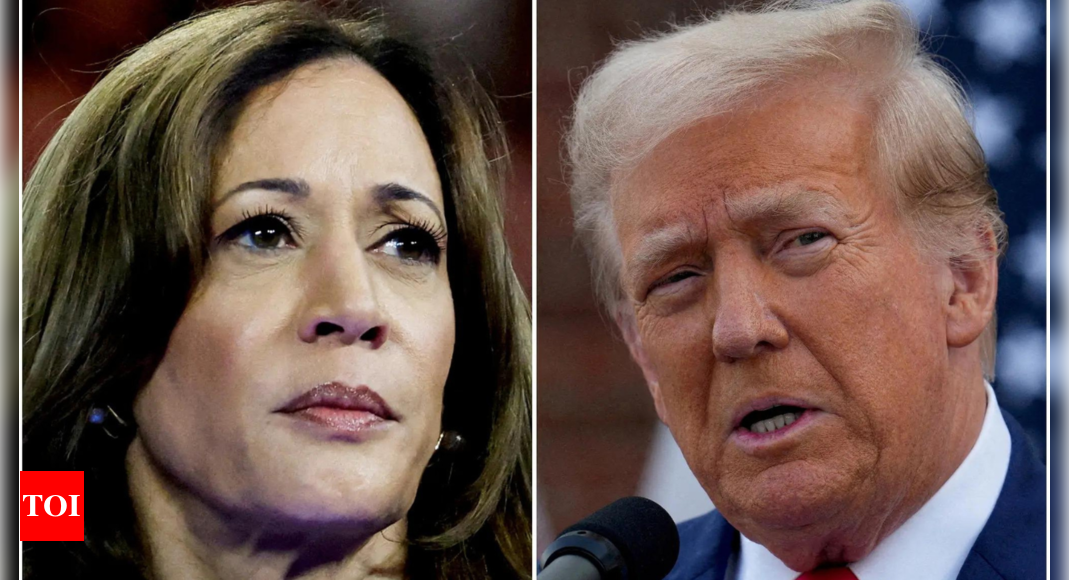 Kamala Harris leads Donald Trump by narrow margin in key battleground state: Survey – Times of India