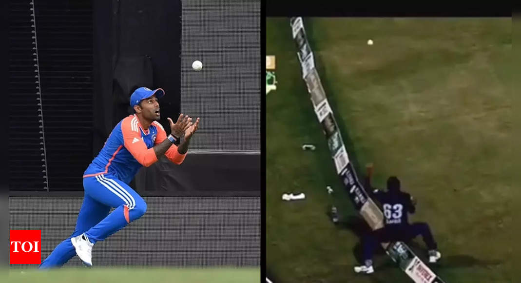 Failed Suryakumar Yadav imitation: Pakistan cricketer's catching blunder goes viral – WATCH | Cricket News – Times of India