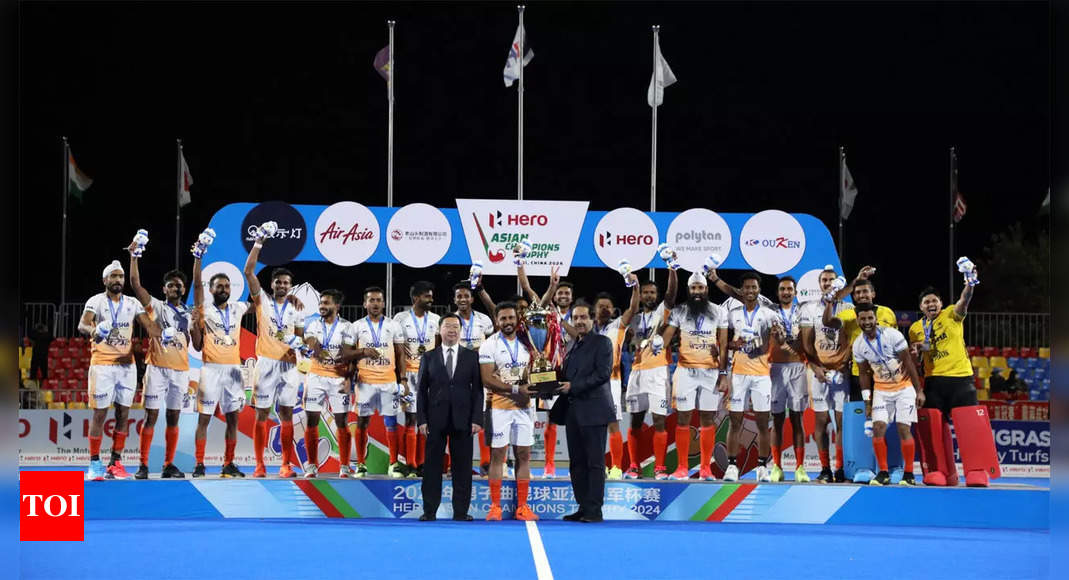 Jugraj Singh's late strike hands India record fifth Asian Champions Trophy title | Hockey News - Times of India