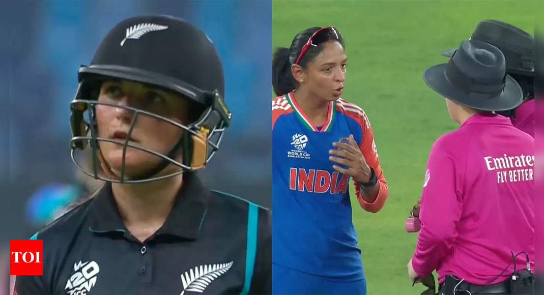 Run-out controversy! Why Amelia Kerr was given not out by on-field umpires during India-NZ Women's T20 World Cup match | Cricket News - Times of India