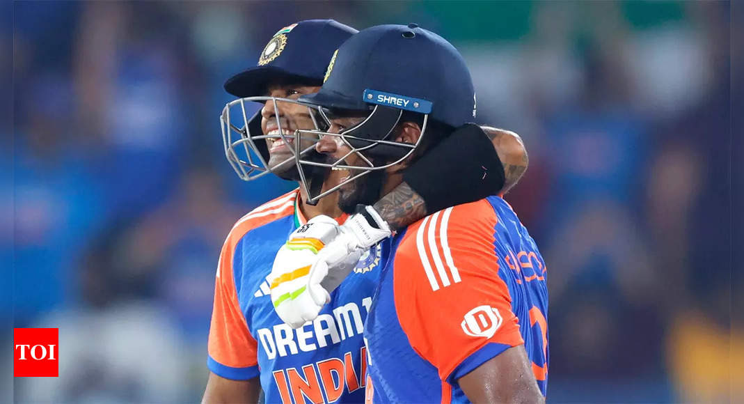 Sanju Samson, Suryakumar Yadav's blitzkrieg help India match their highest powerplay score in T20Is | Cricket News – Times of India