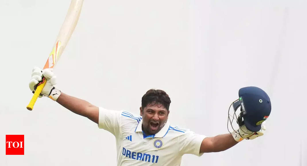 Sarfaraz Khan's maiden Test century leads India's fightback in first Test against New Zealand | Cricket News – Times of India