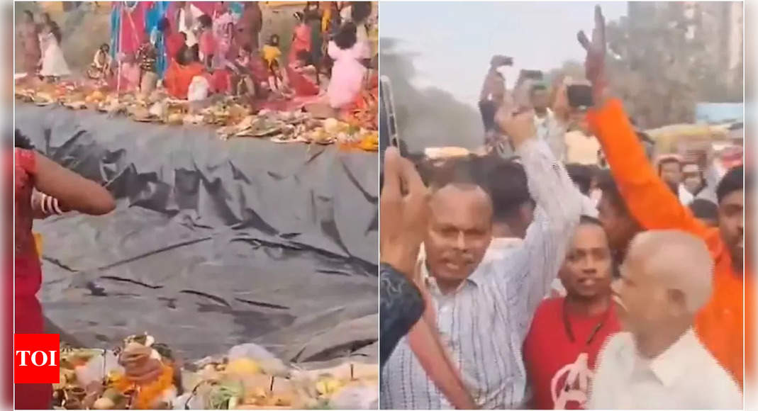 Watch: Chhath puja celebrations but without water, Delhi’s colony residents protest