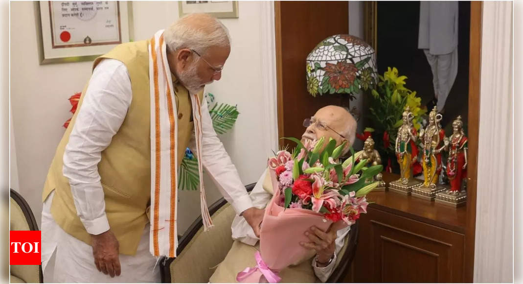 PM Modi meets BJP leader LK Advani on his 97th birthday, says he devoted himself to India’s development