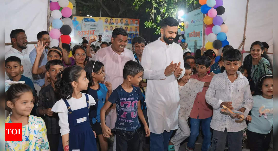 Basti BBQ 5.0: Arjun Meghe brings joy and community spirit to Worli’s underprivileged on Children’s Day | India News