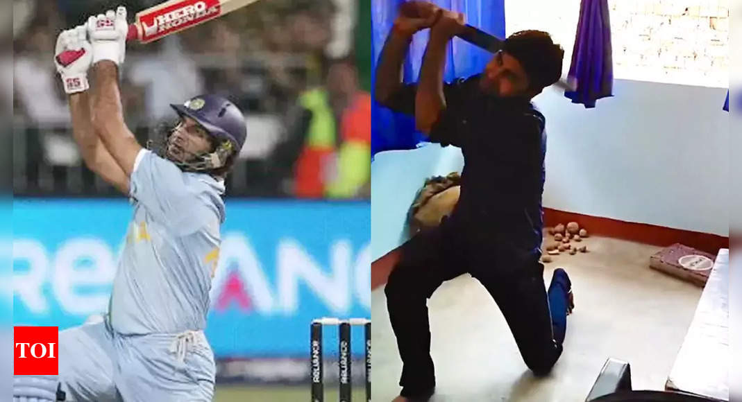 Yuvraj Singh shares viral video of fan perfectly mimicking his iconic shots | Cricket News – Times of India