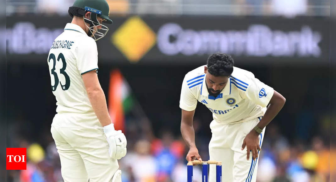 Mohammed Siraj riles up Gabba crowd, Australia with 'bail flip', Marnus Labuschagne responds - Watch | Cricket News - Times of India